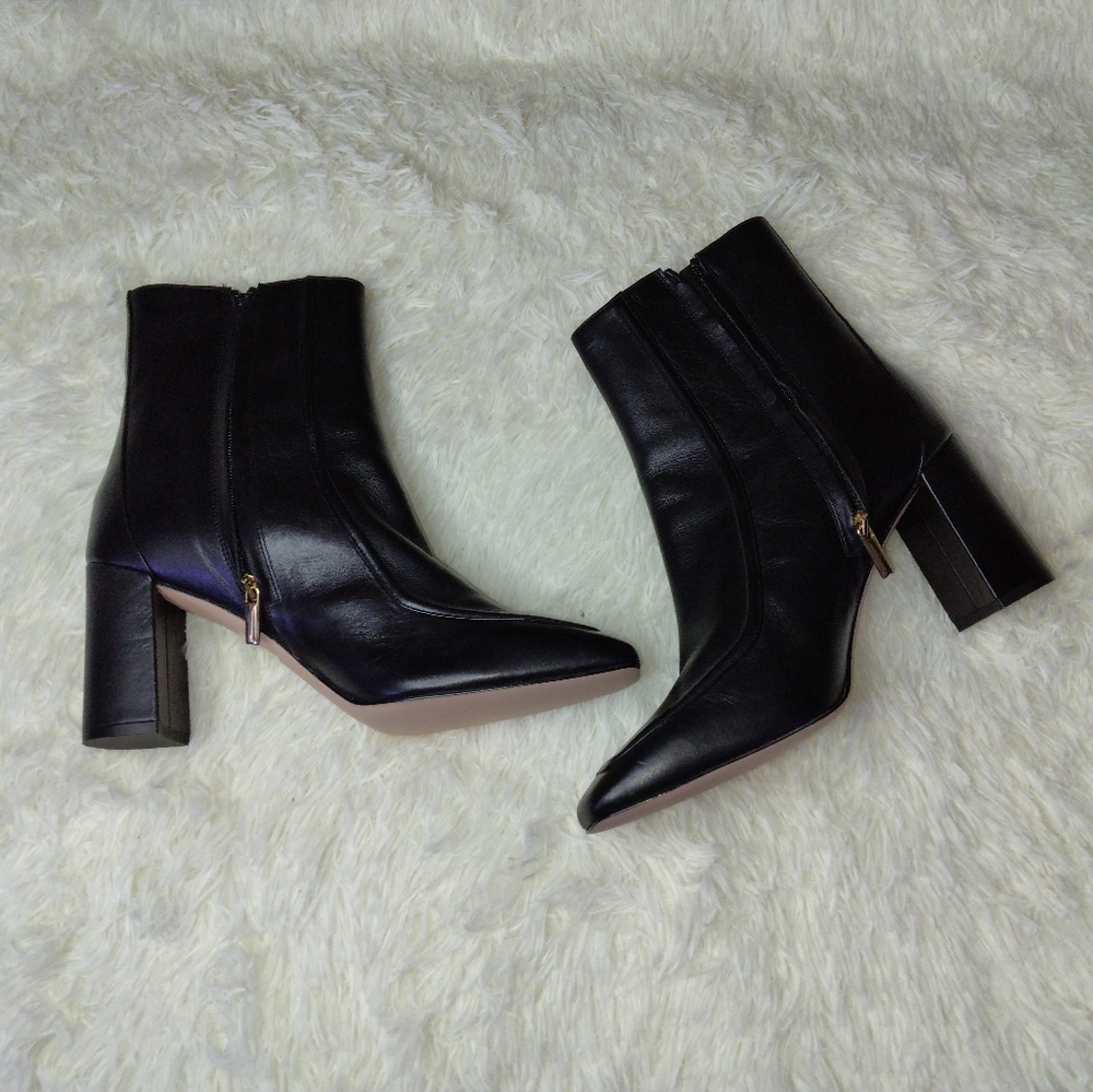 J.Crew Square-Toed Ankle Boots in Italian Leather Size 12 - Picture 4 of 14